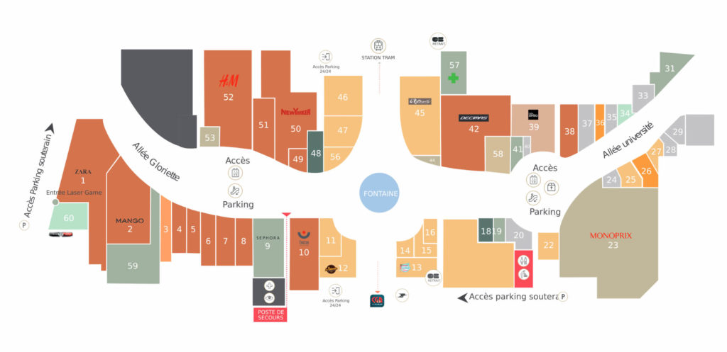 Plan du Centre Commercial Proche de Romans - L'Heure tranquille